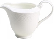 Arabesque Embossed Gravy Boat, Fine White Porcelain Steak Sauce Pot, Easy-to-Pour Creamer Pitcher. 8