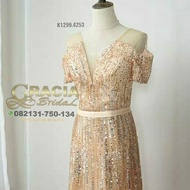 gaun pesta gaun pengantin ori peach Gracia bridal