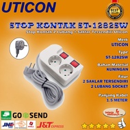 STOP KONTAK 2 LUBANG SAKLAR TERSENDIRI KABEL UTICON ST 1282 SW