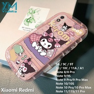 YiaMia การ์ตูนน่ารักแฟชั่น Kuromi เคสโทรศัพท์สำหรับ Redmi 9A / 9C / 9T / 10 / 10C / 11A / A1 Soft TP