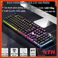 Mechanical Gaming Computer Keyboard with LED Through Keys, Wired Keyboard K500