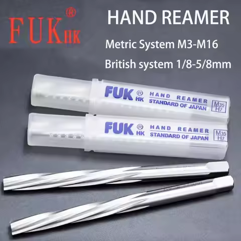 1pcs Japan FUK-HK HSSE M35 Metric/British Hand Screw Reamer Square Head Reamer 3mm-16mm 1/8 9/64 5/3