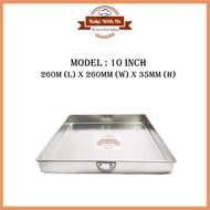 Aluminium Shallow Square Cake Mould Tin – 8 / 10 / 12 / 13 Inch | Loyang Kek Segi Empat & Kuih (4 Si