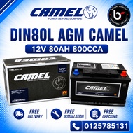 Installation Provided DIN80L LN4 CAMEL AGM Car Battery Bateri Kereta MERZ BMW AUDI PORCHE