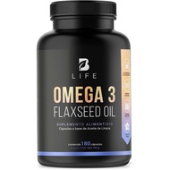 Aceite de Linaza Puro Omega 3 180 Cápsulas. Ingredientes naturales: Ácido Alfa Linolénico. Omega 3 F