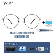 Cyxus Blue Light Blocking Computer Glasses Round Frame Metal Unisex 8090