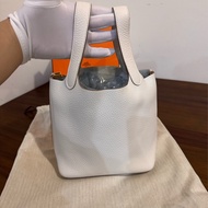 Hermes Picotin 18 M4奶灰色 金扣 W刻 TC 全新菜籃