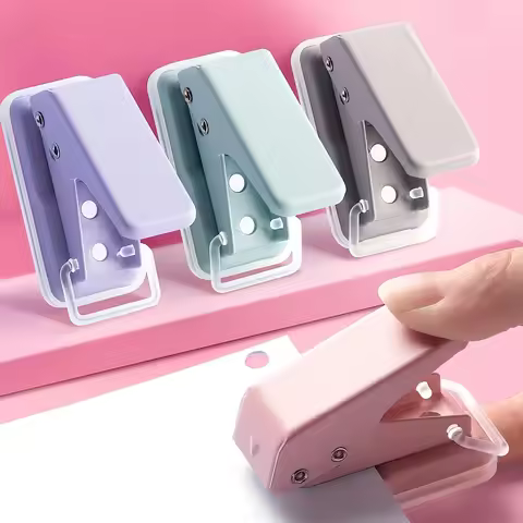 1pcs Macaron Color Single-Hole Mini Hole Punch Portable Manual Puncher for School Office DIY Crafts 