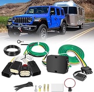 Nirider 56407 4-Pin Trailer Wiring Harness for 2018-2025 Jeep Wrangler JL/JLU, 2020-2025 Jeep Gladia