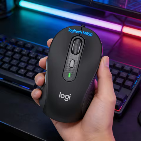 Logitech M650 Signature Wireless Mouse SilentTouch Clicks SmartWheel Dual Mode Bluetooth Logi Bolt F
