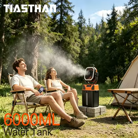 30000mAh Spray Camping Fan with Remote Control and 38H Max Runtime – Outdoor 6L Water Tank 4Nozzle M