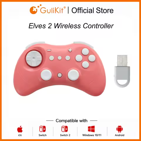 GuliKit Elves 2 Game Controller with Hyperlink 2 Wireless Adapter for Switch/Switch 2,Windows, 730Hz