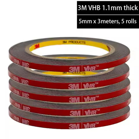 5 rolls 3M VHB 5952 Double Sided Acrylic Foam Adhesive Tape Heavy Duty Mounting Tape 5mm Wide 3meter