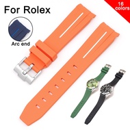 Curve End Silicone Watch Band for Rolex Water Ghost 20mm 21mm 22mm Waterproof Rubber Watch Wrist Strap Bracelet Accessories