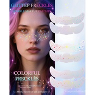 6pcs Multichrome Glitter Freckles Face Tattoo Sparkle Freckles Star Freckles Temporary Tattoos Spark