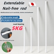 Punch-free Adjustable Telescopic Rod Extendable Curtain Rail Rod Shower Rod Clothes Rod