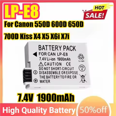 1900mAh LP-E8 LPE8 Camera Batteries For Canon 550D 600D 650D 700D Kiss X4 X5 X6i X7i for Rebel T2i T