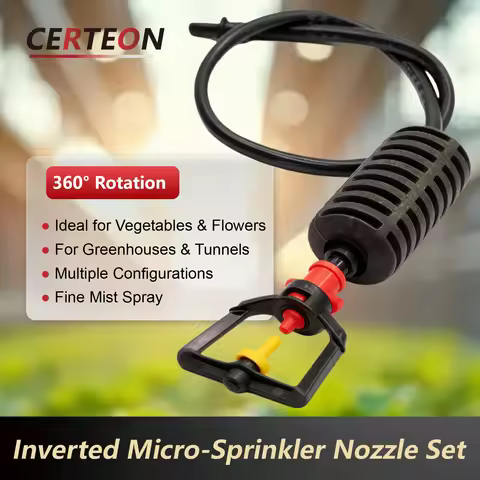 10 Pack Mist Nozzle Kit 360° Rotating Hanging Irrigation Nozzles Greenhouse Cooling Mist Spray Garde