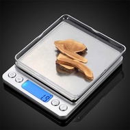 2MALL i2000 LCD Digital Kitchen Scale 2000g/0.1g Weighing Device with Plastic Trays