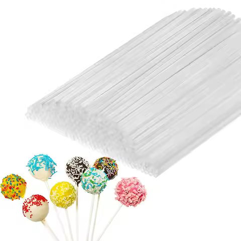 50Pcs 15cm Lollipop Cake Pop Sticks White Lollipop Sticks Reusable Candy Sticks Treat Sticks For Lol