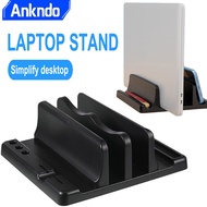 Vertical Laptop Stand Adjustable Stand Notebook Holder Dual Slot Suitable for Notebook Tablet Mini Computer Pad Laptop Book Desk Space Save