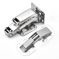 【Biho】Cabinet Hinge 90 Degree No\-Drilling Hole Cupboard Door Hinges Soft Close With Screws Furniture Hardware