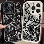Case For OnePlus 15 13 12 11 13T ACE 6 5 Nord 5 4 3 Lite 8T 10R Soft Black Lace Pattern Bumper Shock