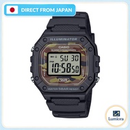CASIO Collection Men's Watch, Official Japanese Domestic Web-Exclusive Model W-218H-5BJF, Black x Ca