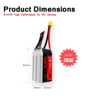 2pcs BTLIPO 22.2V 95C 1500mAh 6S Lipo Battery XT60 Plug for RC Racing Boat Car Drone FPV แบตเตอรี่โด