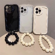 For Xiaomi Mi 11 Lite 12 Pro 13 Poco X3 GT F3 Redmi Note 10 5G Note 12 Pro K30 Pro K40 K50 K60 pro K60E New Cream TPU Mobile Phone Case Protector with Beaded Bracelet