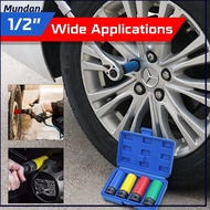 MUNDAN Wheel Protector Impact Socket, Thin Wall Design Deep Socket Impact Sleeve Set, Durable Plasti