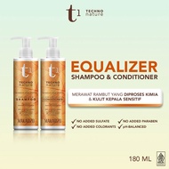 Makarizo Paket ISI 2 - T1 Techno Nature Equalizer Shampoo &amp; Conditioner 180 mL - Shampo Conditioner Bebas Sulfat / Shampo Kondisioner / Sampo / Shampoo Bebas Sulfat / Gentle Shampoo / Paraben Free / No Sulfat / Hair Care