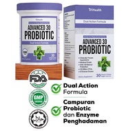 TRIHEALTH Advance Probiotic 30 Capsules | Dual Action Formula Untuk Kesihatan Usus & Penghadaman | O