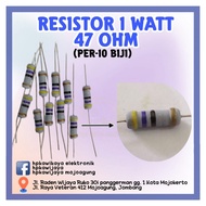 ( 10PCS ) RESISTOR 1 WATT 47 OHM 1watt 47 ohm R 1 watt 47ohm