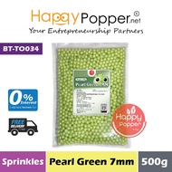 HAPPYPOPPER Sprinkles Pearl Green 7mm 500g Topping Kek Manik Hijau 500 g Edible Sugar Ball Cake Cupc