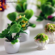 factoryoutlet2.sg 12 Style 1:12 Dollhouse Mini Plant Pot Eco-friendly Resin Home Decor Accessoires Hot