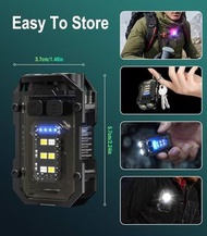現貨🔥迷你鑰匙圈 LED 充電手電筒，小型 EDC 手電筒，強勁 900流明，COB 口袋手電筒帶夾子8種模式閃光燈防水  Mini Keychain Led Rechargeable Flashli