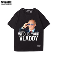 เสื้อยืดแขนสั้นคอตตอนแท้สำหรับฤดูร้อน พิมพ์รูปหัวใจของประมุข Putin ทรงหลวม สวมใส่สบาย เหมาะกับทุกวัย