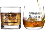 ZUUO Boyfriend and Girlfriend 11 oz Wine Whiskey Glass Gift Set - Engagement Gifts for Couples Fianc