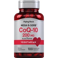 Piping Rock CoQ10 200mg Capsules | 100 Pills | with Black Pepper Extract | Coenzyme Q10 Supplement f