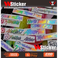 Custom Name hologram Sticker, Sticker Cutting hologram Your Name (Can REQUEST As You Like)