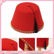 YOIOI Elegant Trim Fez Hat Turkish Caps for Adult Men Breathable Round Fez Caps Ethnic Ottoman Tarbo