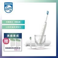 【贈8支 W3智能鑽石刷頭】Philips 飛利浦 Sonicare 煥白閃耀智能電動牙刷-(白鑽)(HX9912/07)