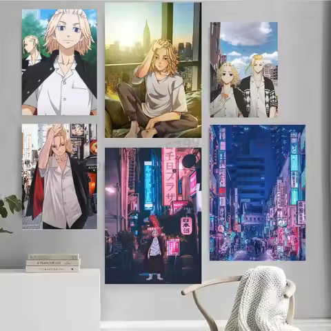 1pc Japan Anime Tokyo R-Revengers Poster Self-adhesive Art Waterproof Paper Sticker Coffee House Bar