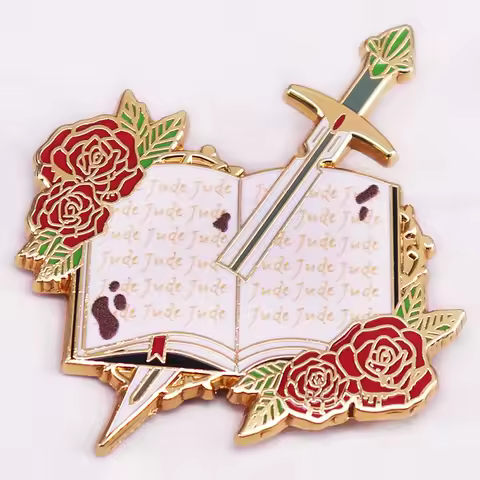 The Cruel Prince Inspired Rose Sword Metal Enamel Pin Jude Book Buttons Brooch Creative Reader Jewel