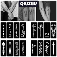 QIUZHU 1Pc A4 Hollow Adhesive Tattoo Tattoo Template Sticker Semi-permanent Small Tattoo Body Hand-p