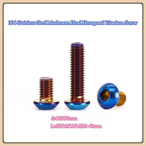 304 Stainless Steel Mushroom Head Hexagonal Titanium Screw M4M5M6M8