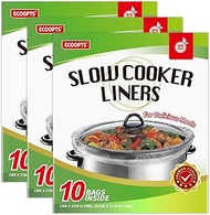 ECOOPTS Slow Cooker Liners Disposable Cooking Bags Large Size Pot Liners Fit 4QT to 8.5QT Suitable f