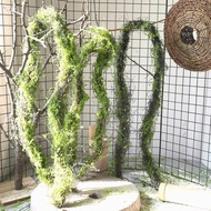 Landscaping Floral Art Mori Series Climbing Wall-Mounted Moss Decoration Silk Branches Vines Ficus P