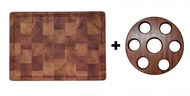 Butcher Block (End Grain) Genuine Mahogany Wood 1.5" x 10" x 14" + 1 Shot Sombrero